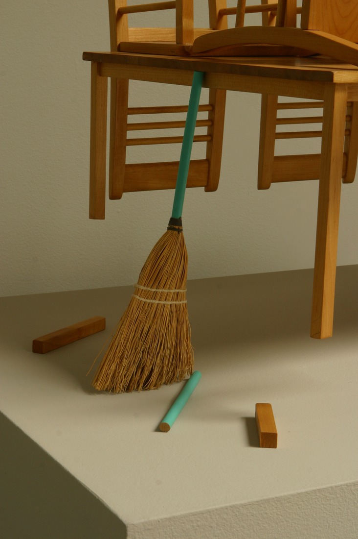 "Making it Easier to Sweep Things Under the Table," Detail, Mixed Media,1984