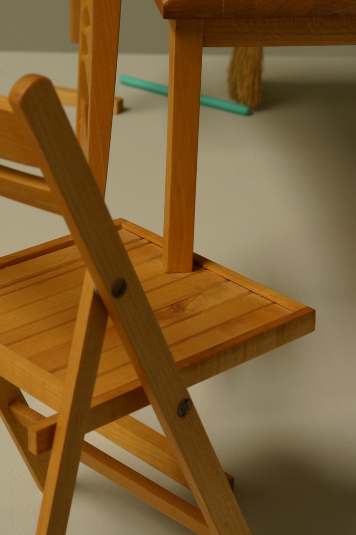 "Making it Easier to Sweep Things Under the Table," Detail, Mixed Media,1984