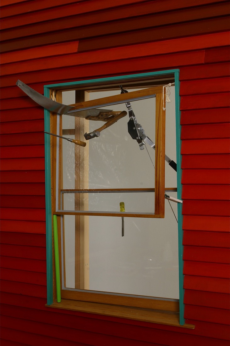 “Repair,” (Front), 1985, Remodeled 2012, Mixed Media, Detail